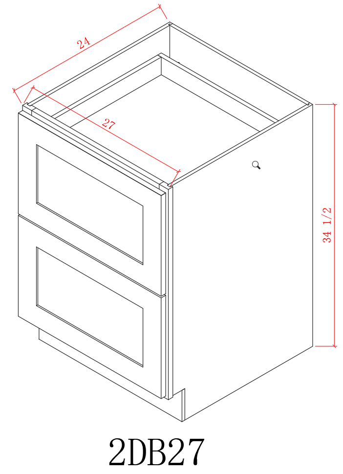 Base 27" - Classic White 27 Inches 2 Drawer Base Cabinet