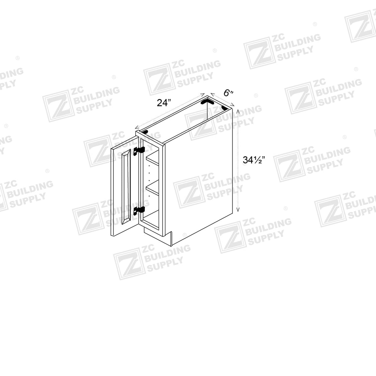 Base 06" - Hunter Green 6 Inches Base Cabinet