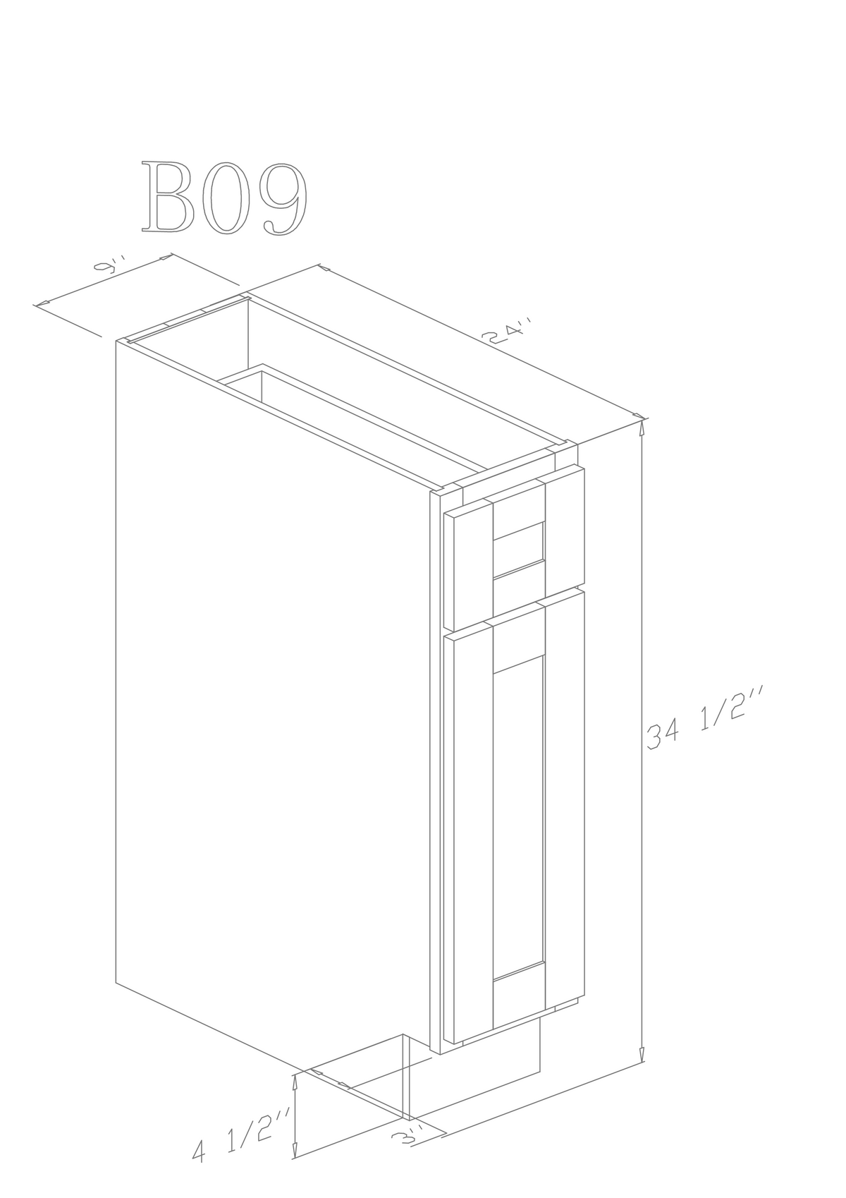 Base 09" - Ethan Green 9 Inch Base Cabinet - ZCBuildingSupply