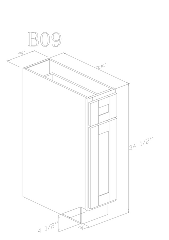 Base 09" - Ethan Green 9 Inch Base Cabinet - ZCBuildingSupply