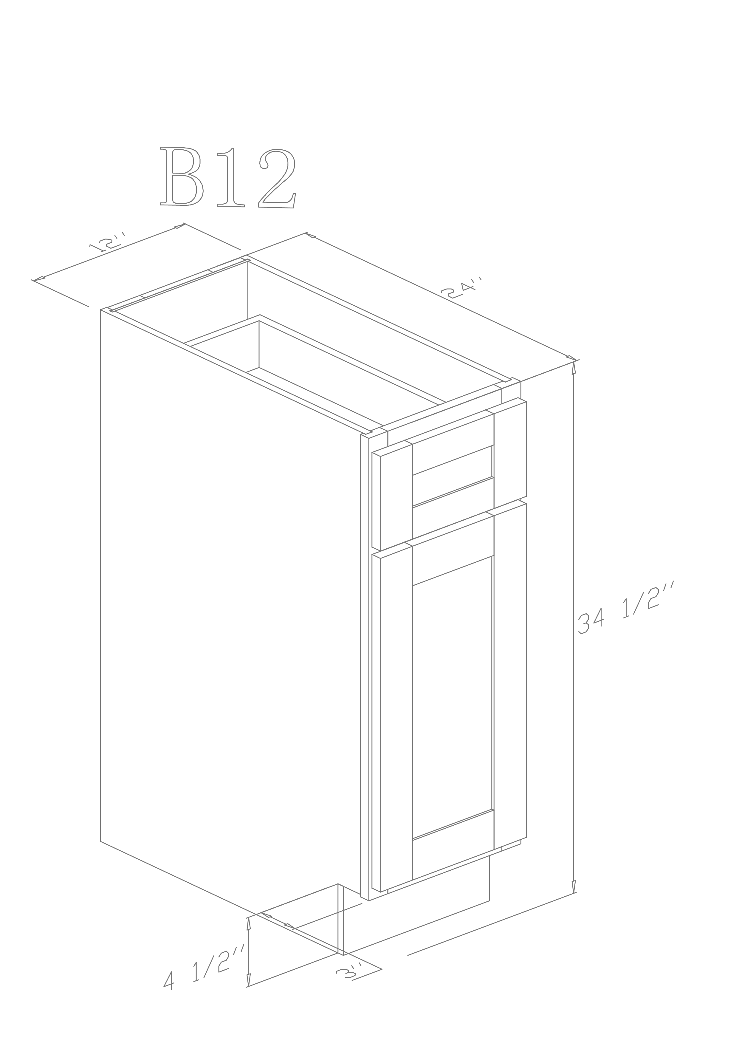 Base 12"- Almond White 12 Inch Base Cabinet - ZCBuildingSupply