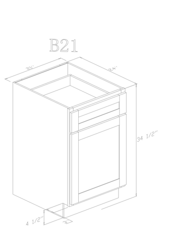 Base 21" - Shiny White 21 Inch Base Cabinet - ZCBuildingSupply