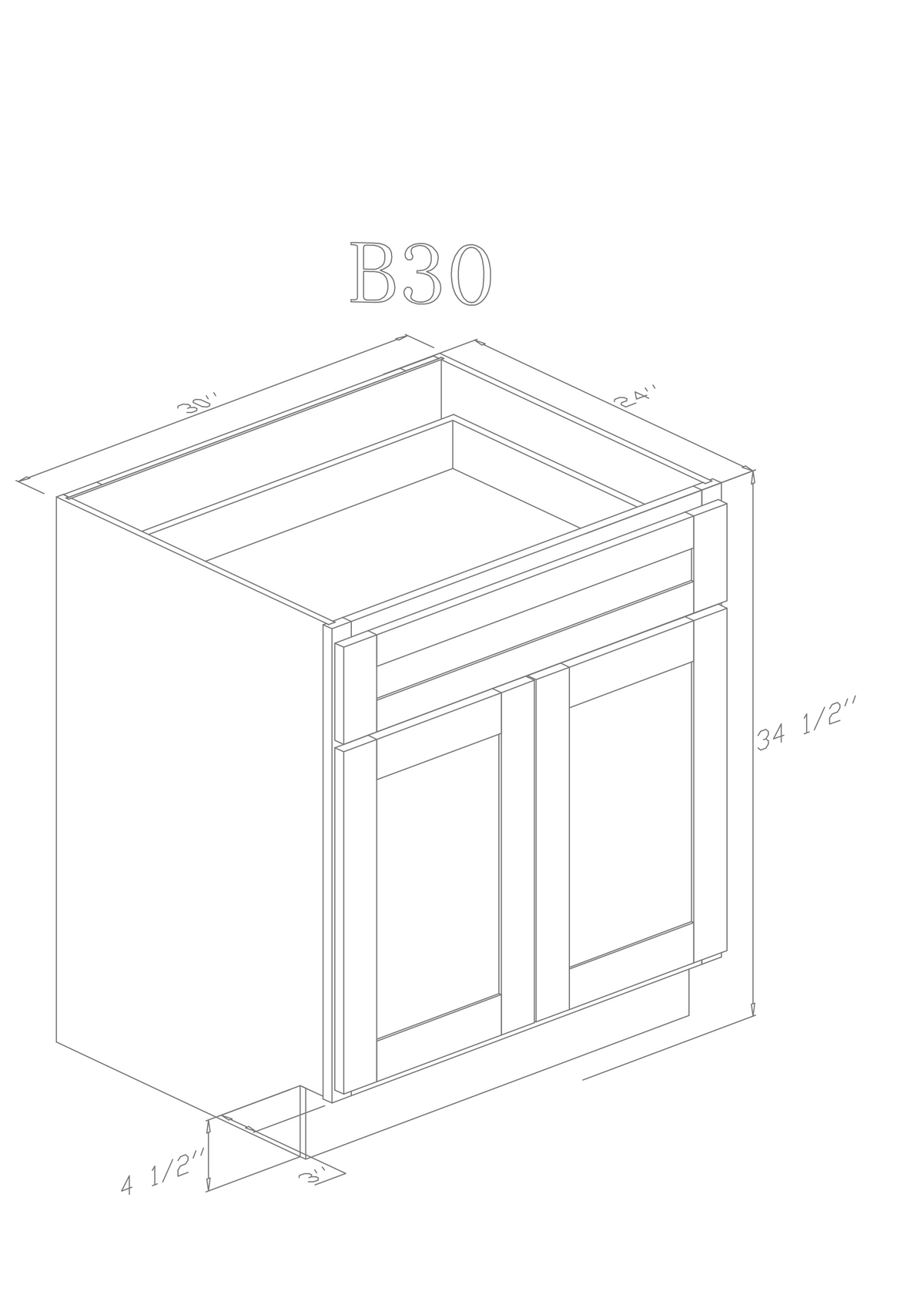 Base 30" - Ethan Green 30 Inch Base Cabinet - ZCBuildingSupply