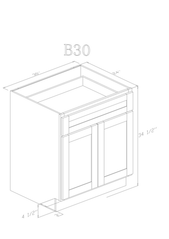 Base 30" - Ethan Green 30 Inch Base Cabinet - ZCBuildingSupply