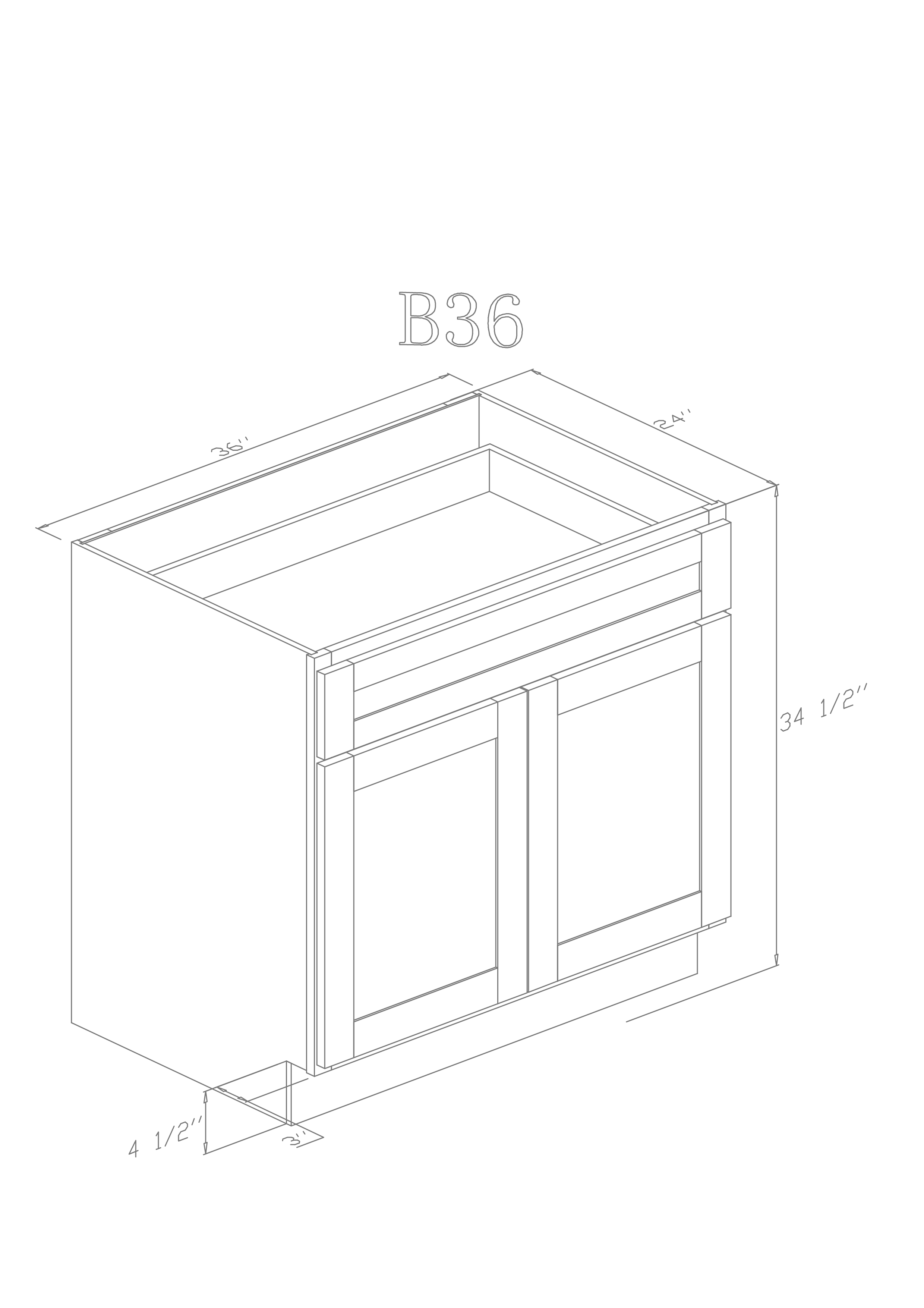 Base 36" - Ethan Green 36 Inch Base Cabinet - ZCBuildingSupply