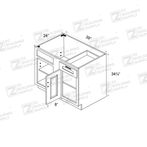 Base 39" - Cherry 39 Inch Blind Corner Base Cabinet