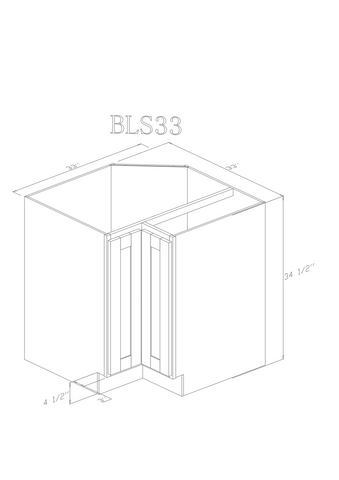 Base 33" - Ashton Grey 33 Inches Lazy Susan Base Cabinet