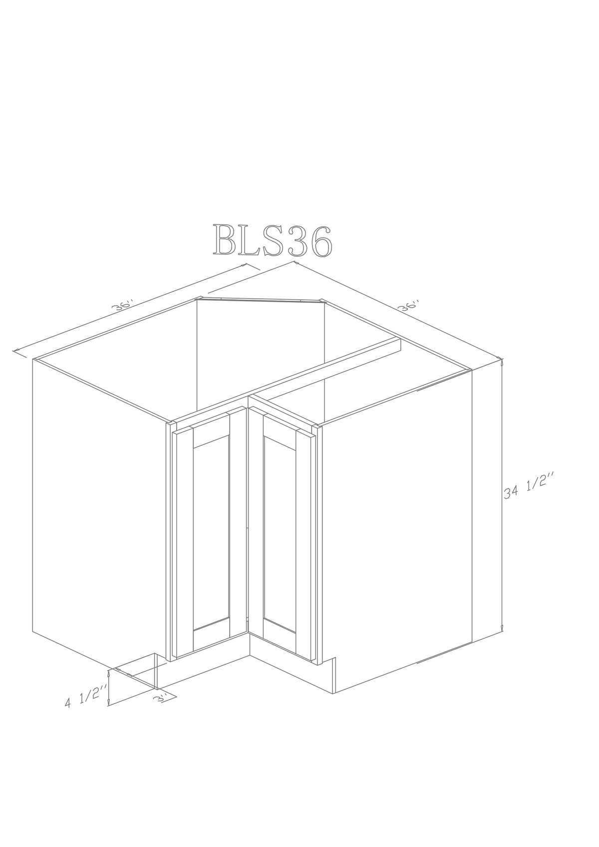 Base 36" - Cherry 36 Inch Lazy Susan Base Cabinet - ZCBuildingSupply