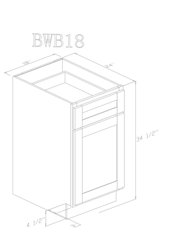 Base 18" - Pure White 18 Inch Garbage Base Cabinet - ZCBuildingSupply