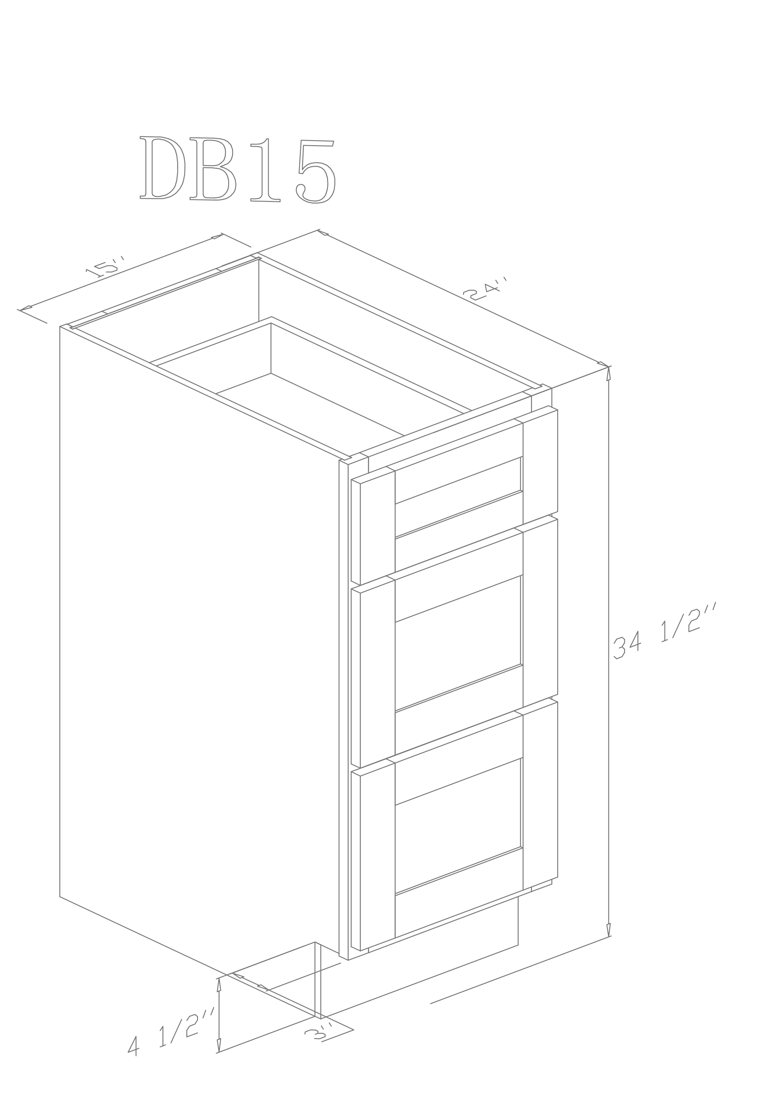 Base 15" - Hunter Green 15 Inch Drawer Base Cabinet - ZCBuildingSupply