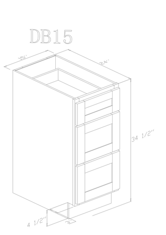 Base 15" - Hunter Green 15 Inch Drawer Base Cabinet - ZCBuildingSupply