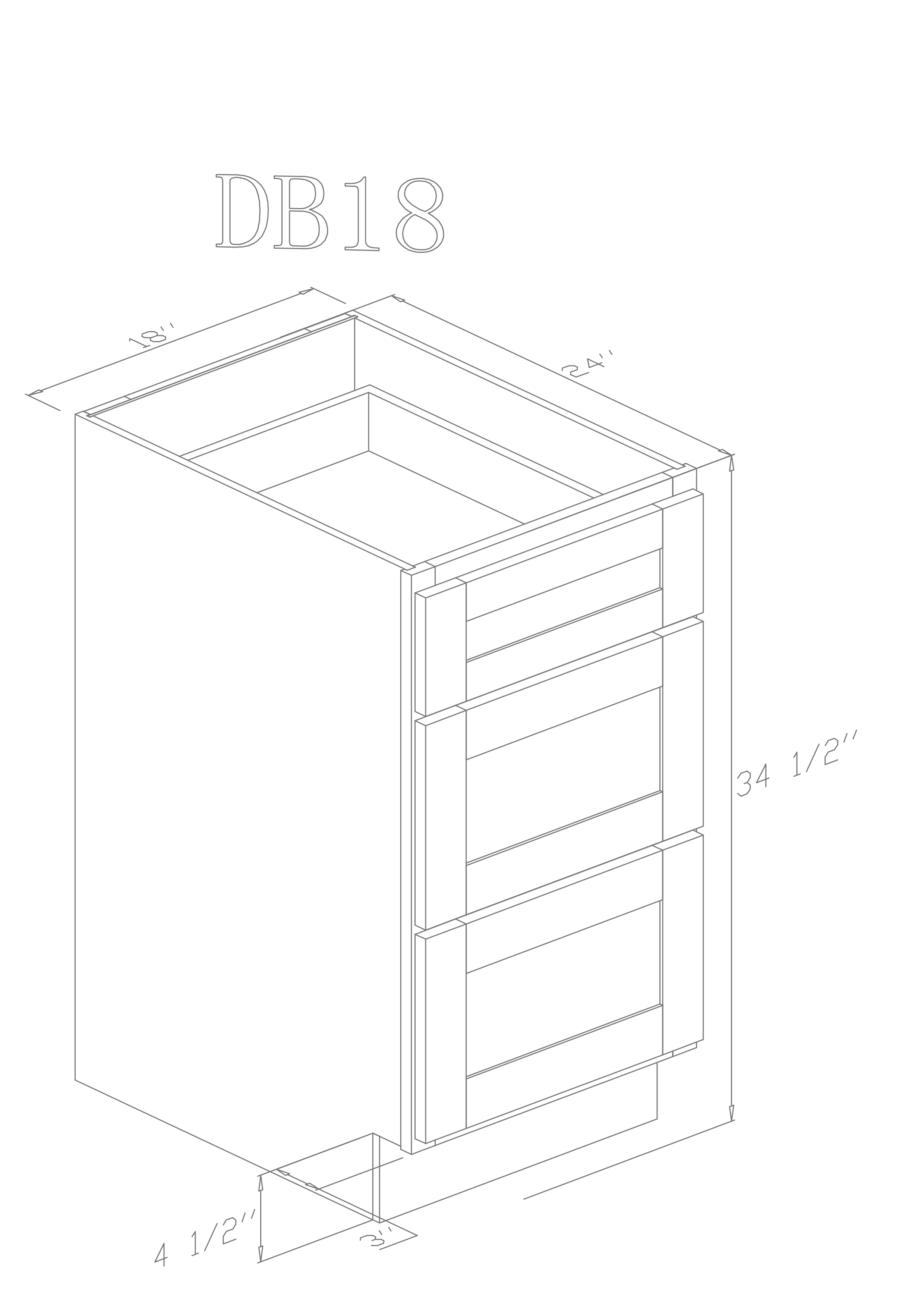 Base 18" - Hunter Green 18 Inch Drawer Base Cabinet - ZCBuildingSupply