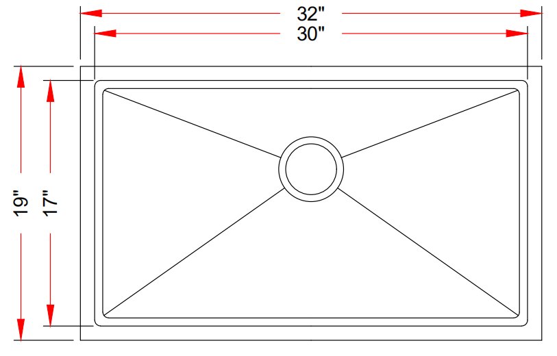 30" Kitchen Sink Stainless Steel Undermount Single 3219S - ZCBuildingSupply