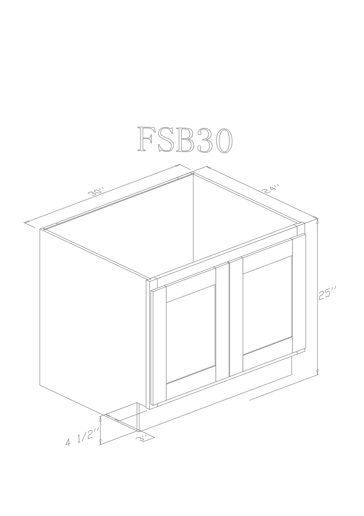 Base 30" - Blue Shaker 30 inches Farm Sink Base Cabinet