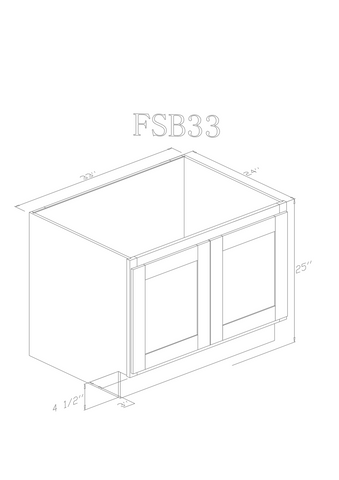 Base 33" - Light Grain 33 inches Farm Sink Base Cabinet