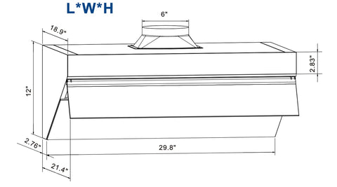 Range Hood-30” Hood K1018B