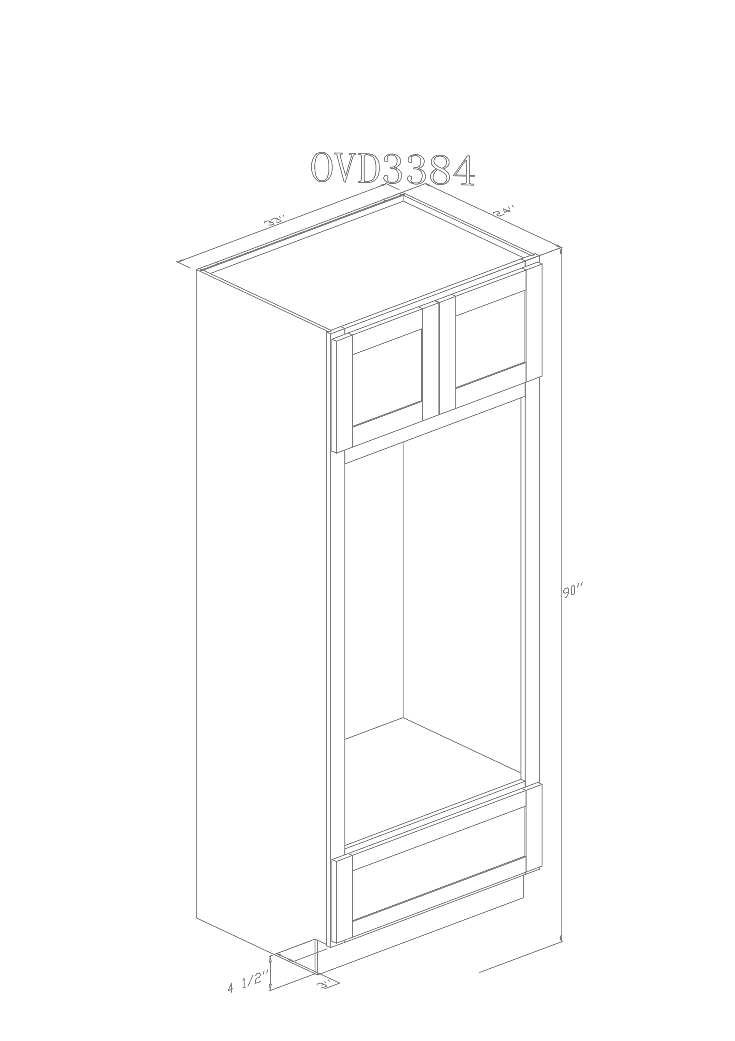 Tall 33" - Pure White 33 Inch Oven Cabinet - ZCBuildingSupply