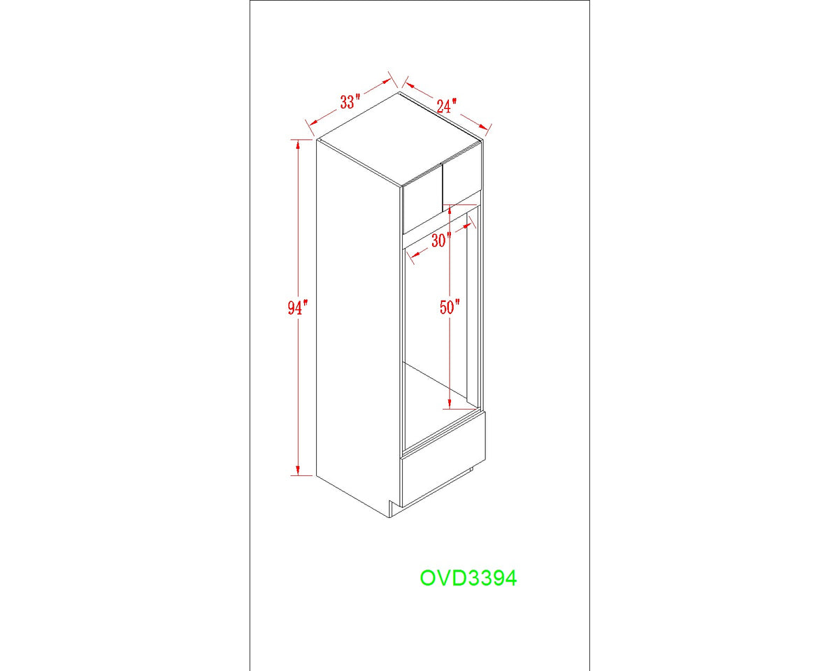 Tall 33" - Shiny White 33 Inches Oven Cabinet