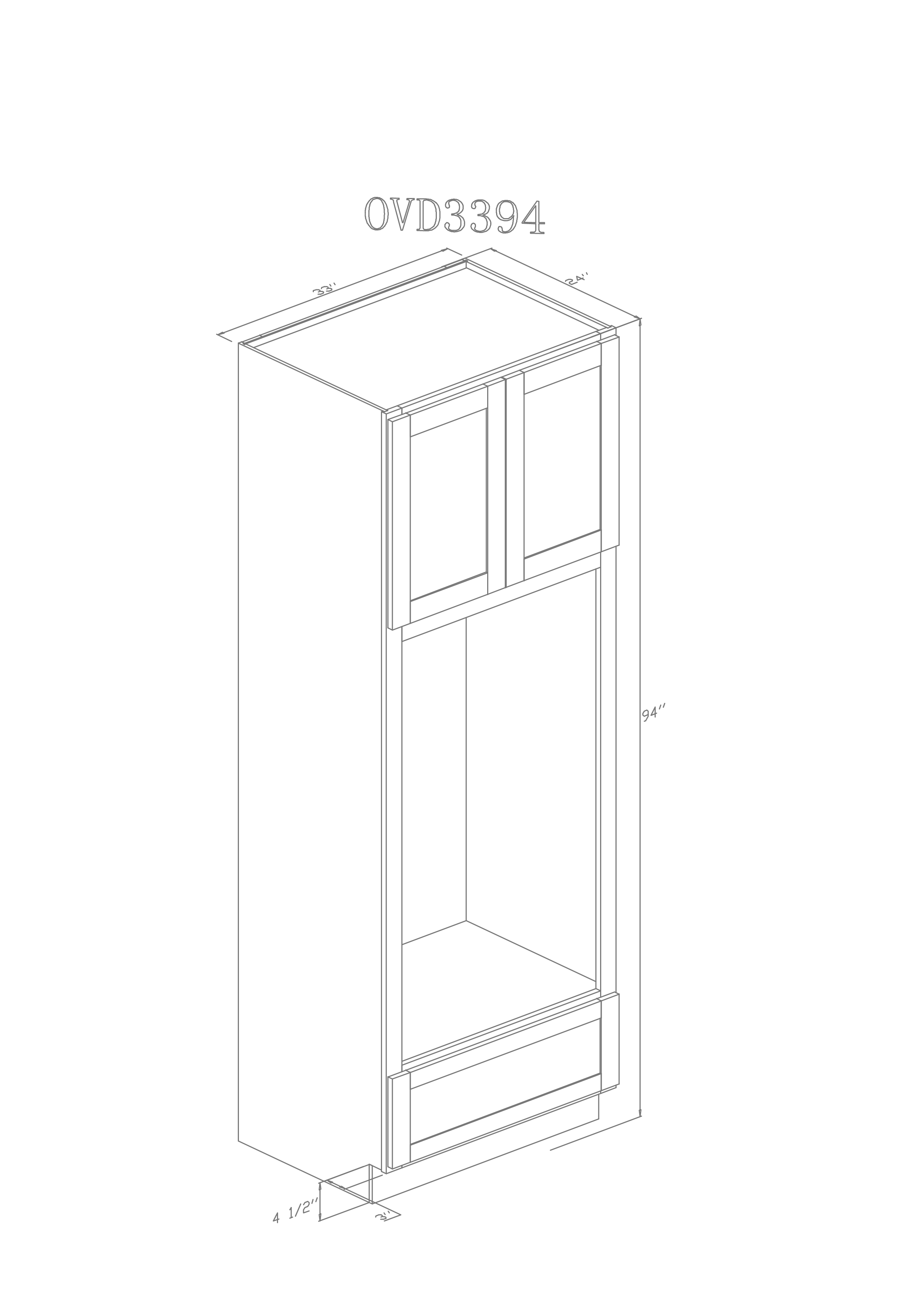 Tall 33" - Pure White 33 Inch Oven Cabinet - ZCBuildingSupply