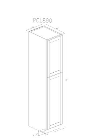 Tall 18" - Pure Grey 18 Inch Pantry Cabinet - ZCBuildingSupply