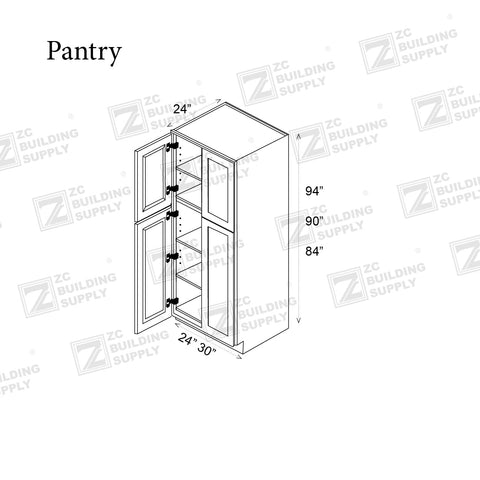 Tall 24" - Hunter Green 24 Inches Pantry Cabinet