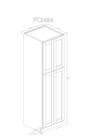 Tall 24" - Pure White 24 Inch Pantry Cabinet - ZCBuildingSupply