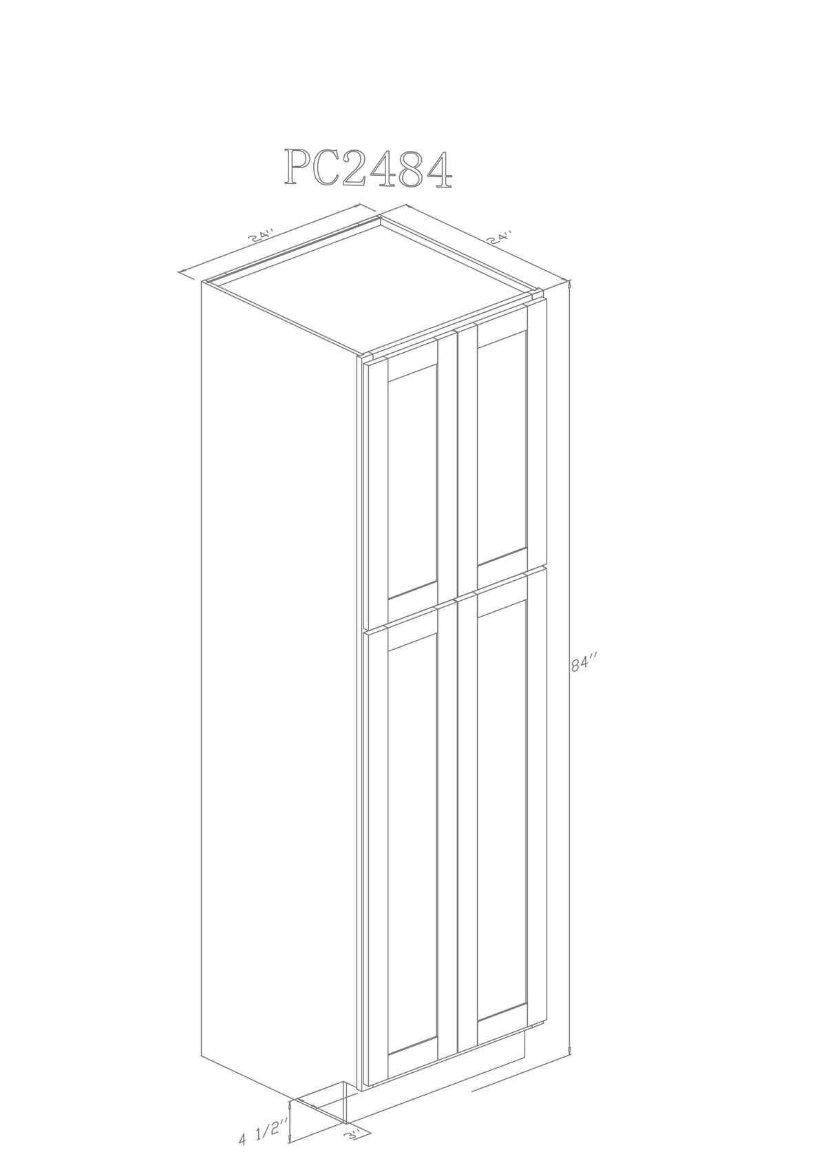 Tall 24" - Shiny White 24 Inch Pantry Cabinet - ZCBuildingSupply