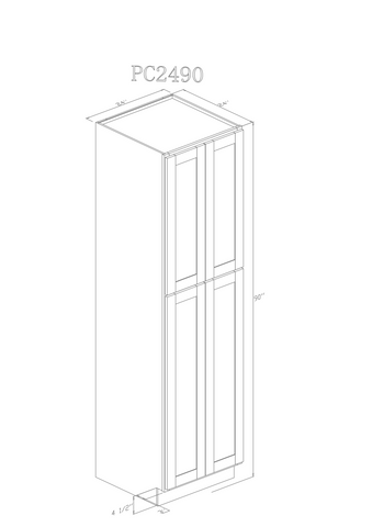 Tall 24" - Pure White 24 Inch Pantry Cabinet - ZCBuildingSupply