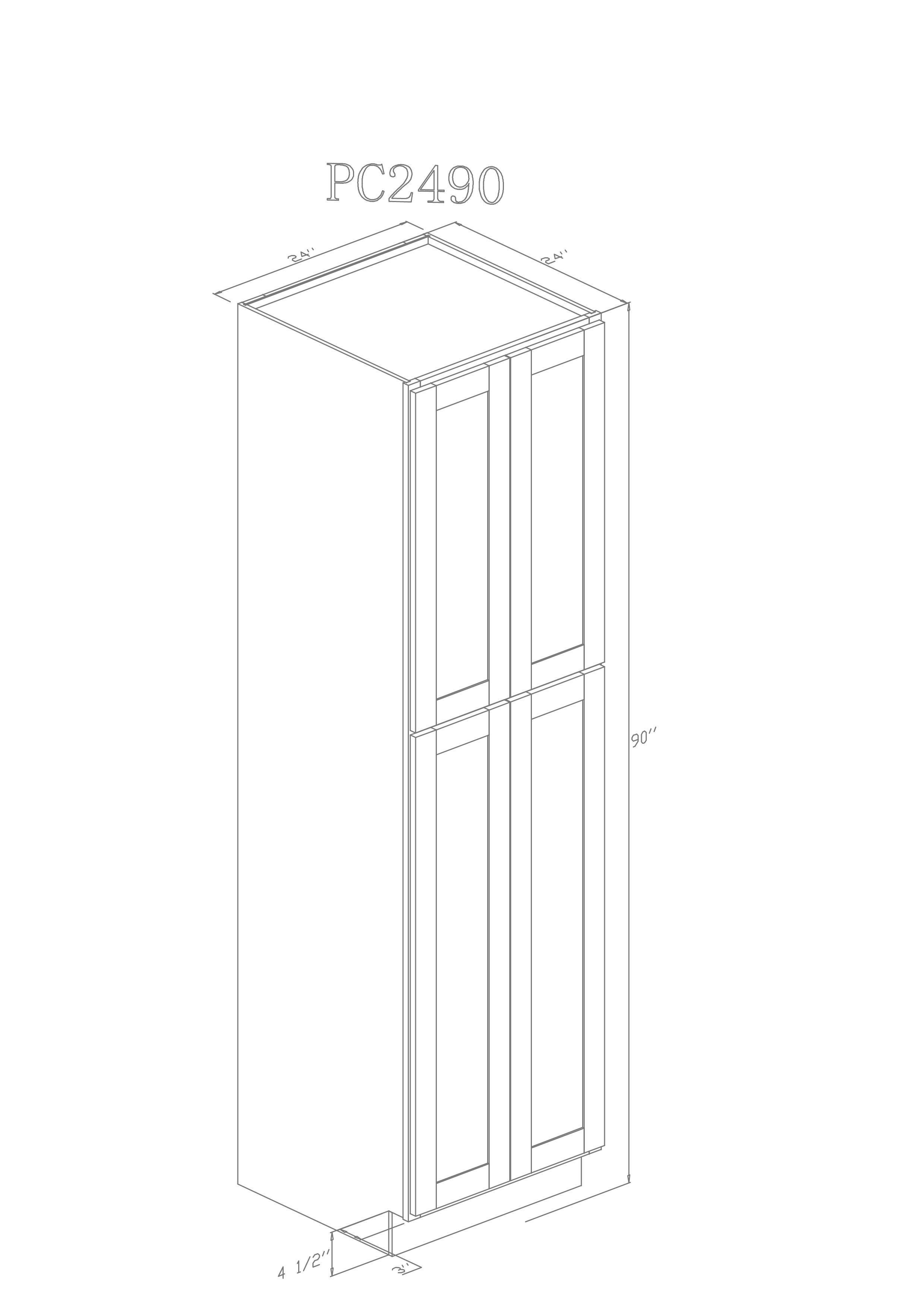 Tall 24" - Pure White 24 Inch Pantry Cabinet - ZCBuildingSupply