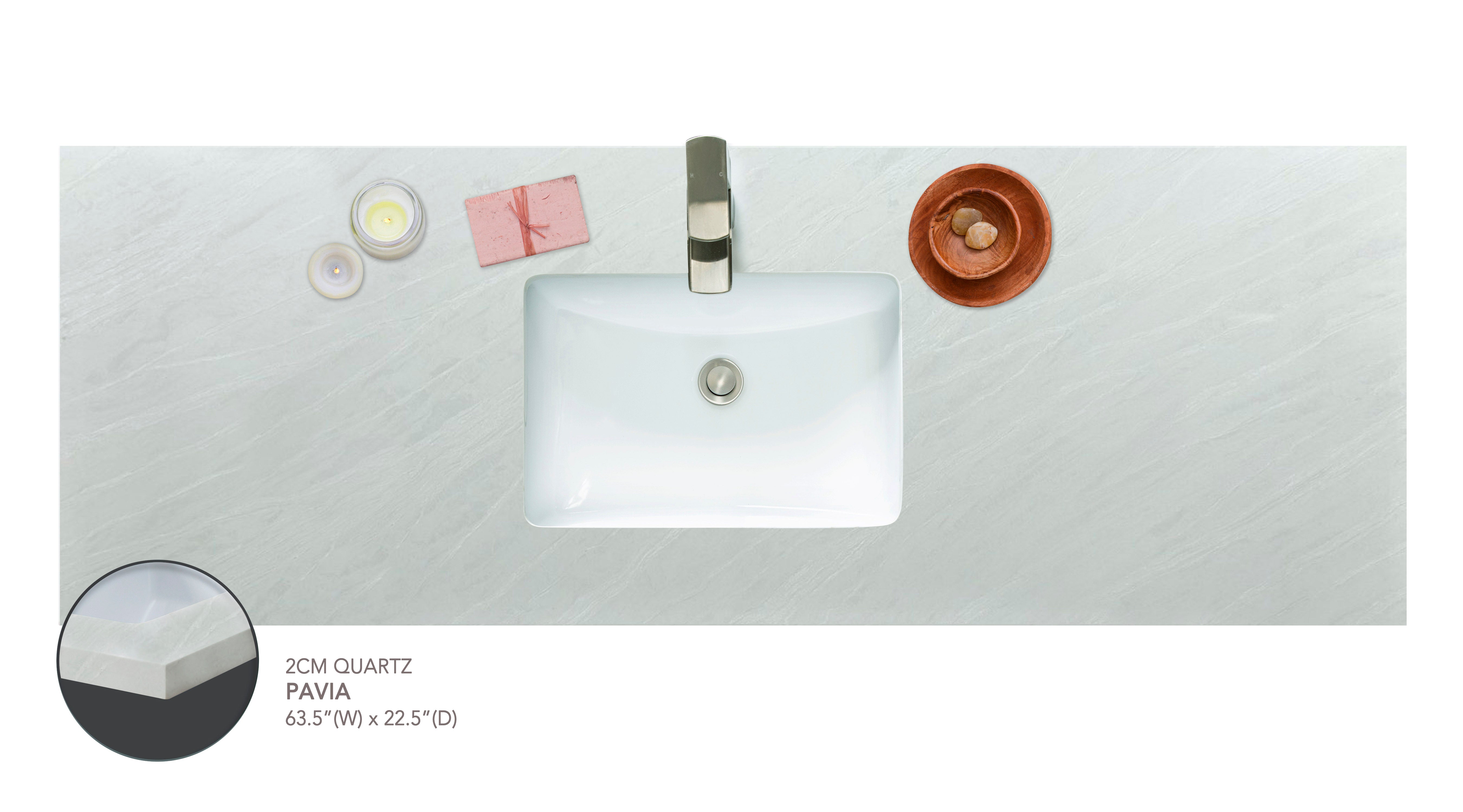 Quartz Precut Pavia Vanity Countertop--SELF PICK UP ONLY