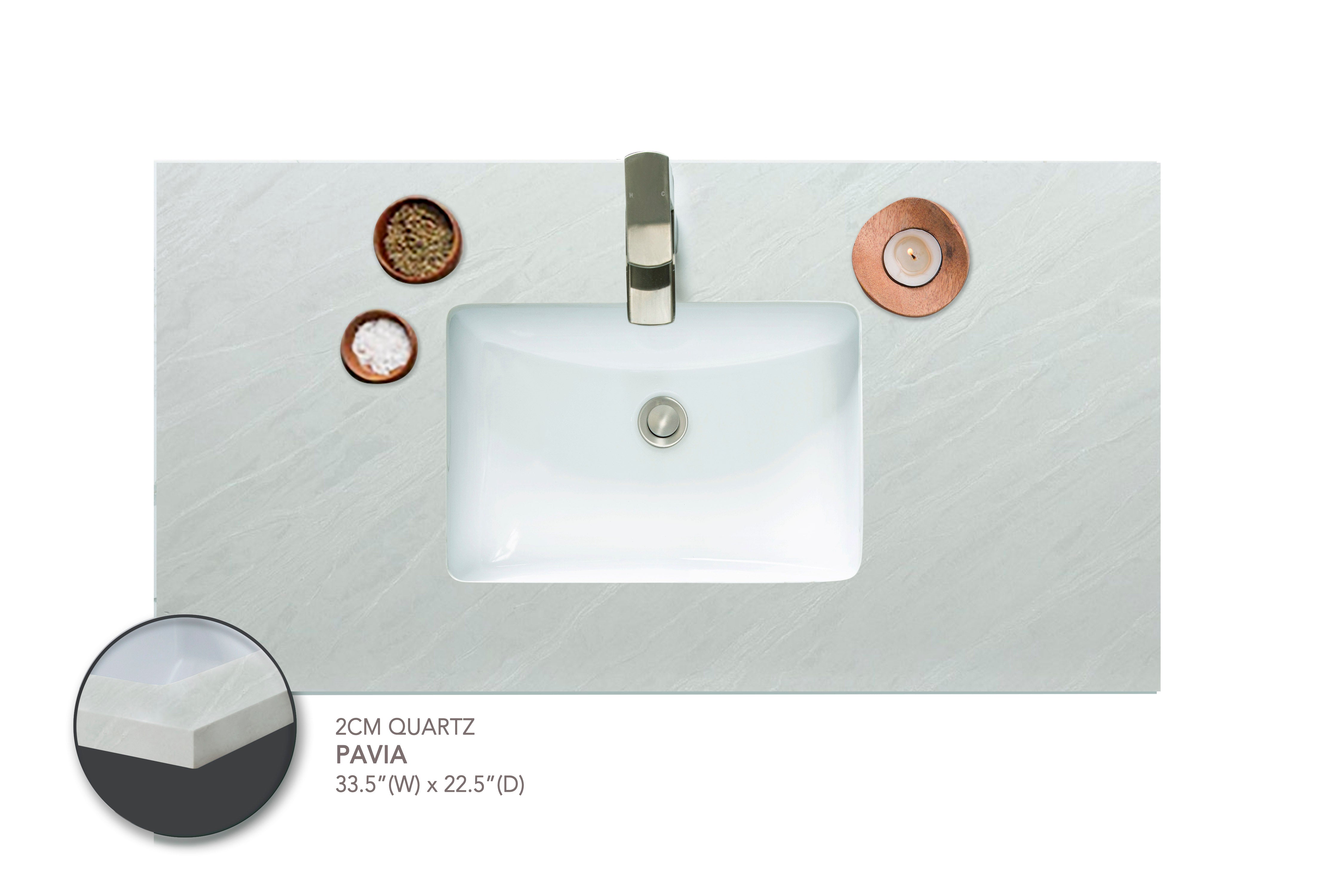 Quartz Precut Pavia Vanity Countertop--SELF PICK UP ONLY