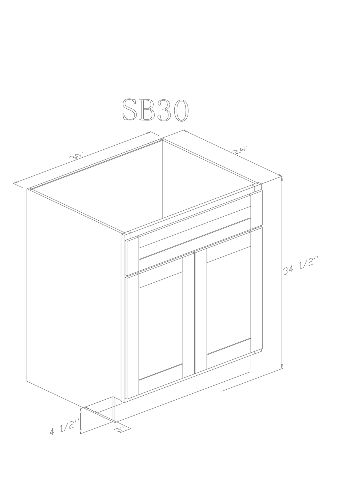 Base 30" - Athens 30 Inch Sink Base Cabinet - ZCBuildingSupply