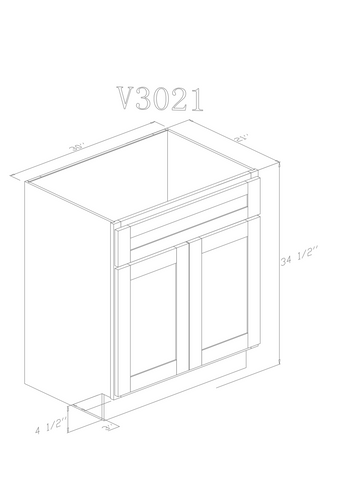 30" Vanity HUNTER GREEN(Without sink and countertop)