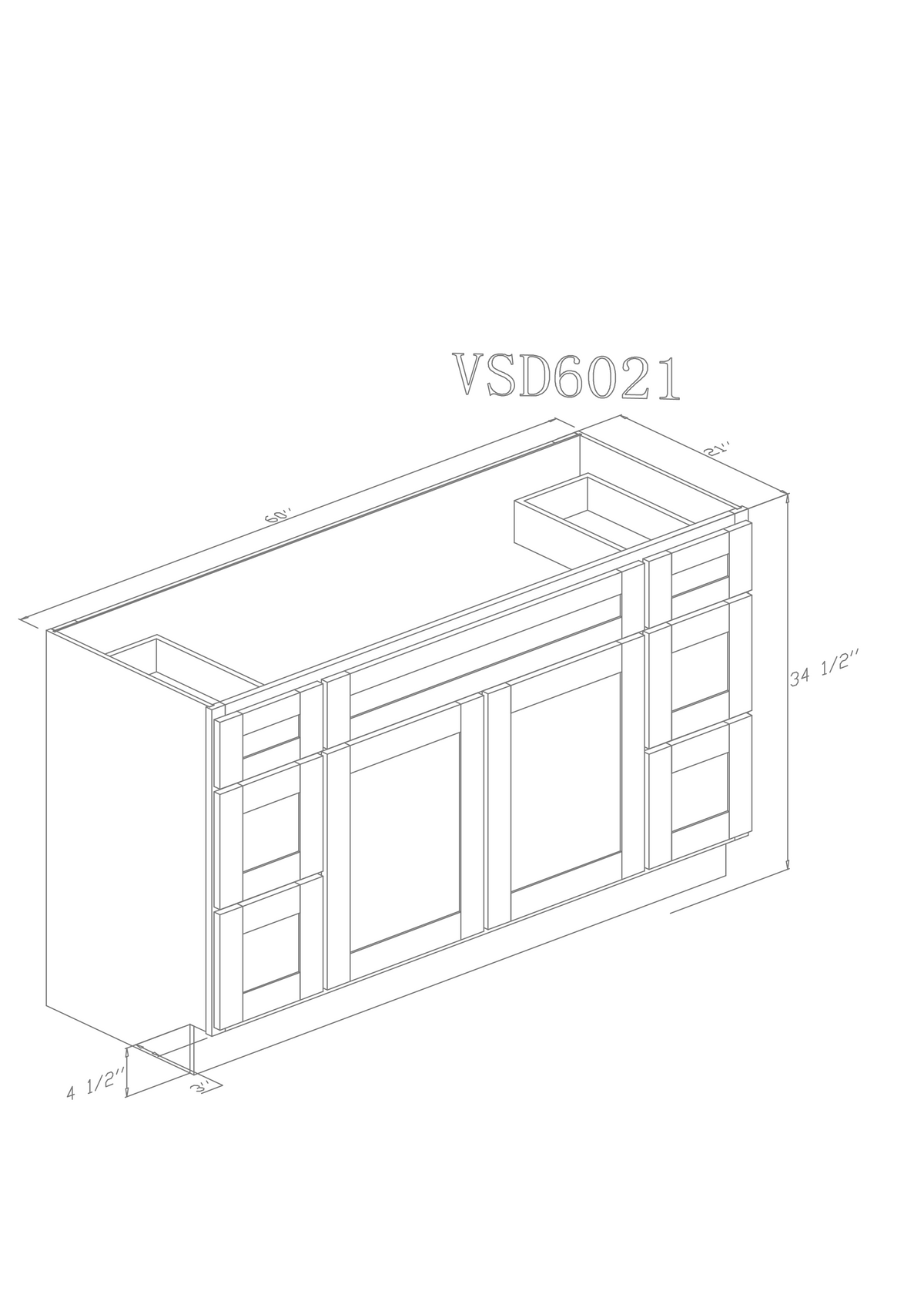 60" Vanity - Hunter Green (Without sink and countertop) Single or Double Sinks