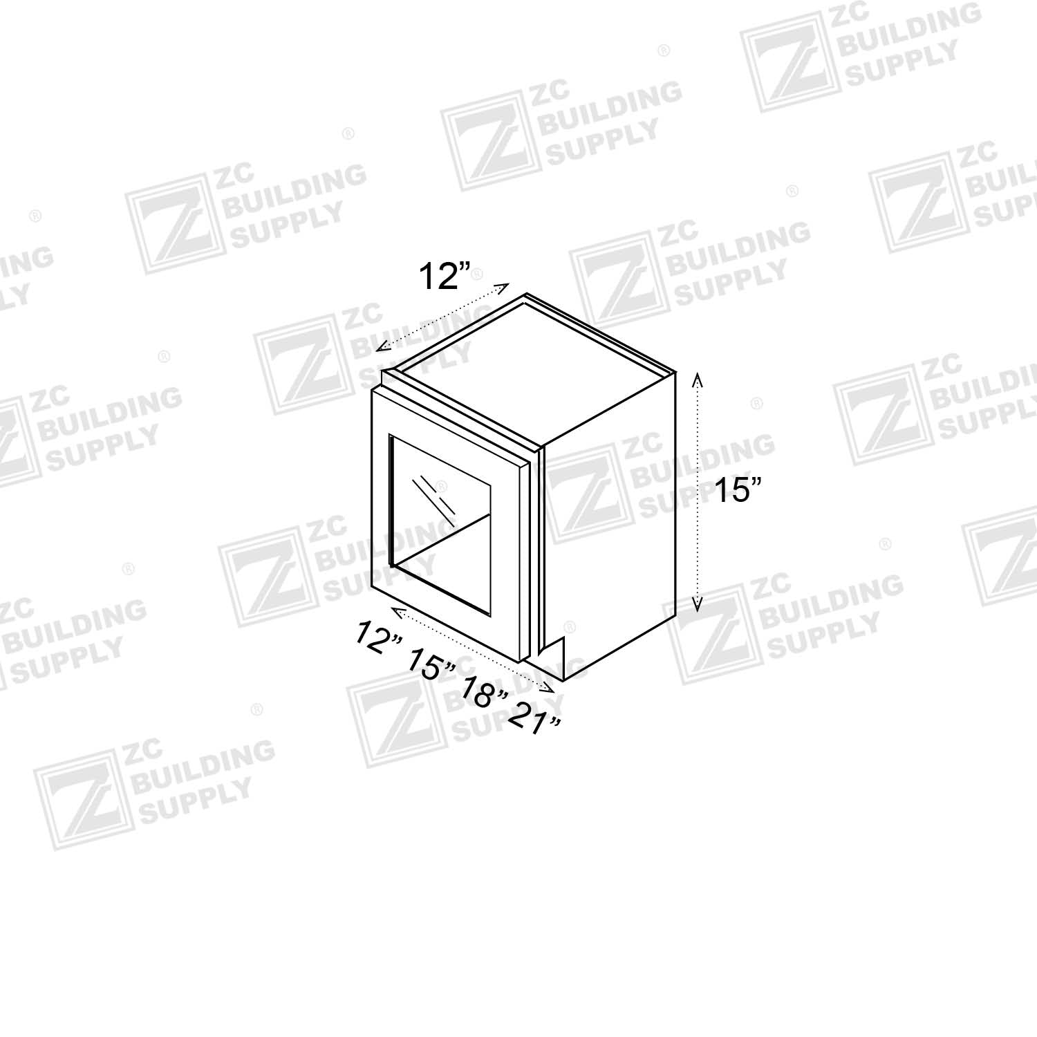 Wall 12" - Hunter Green 12 Inches Wall Cabinet - ZCBuildingSupply