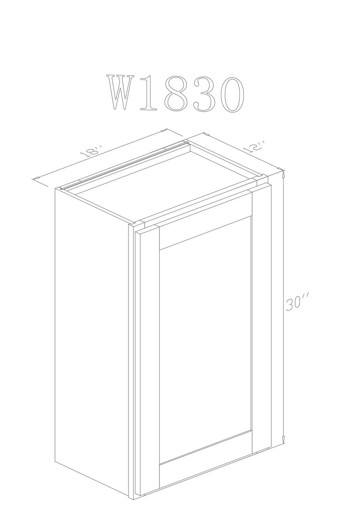 Wall 18" - Almond White 18 Inch Wall Cabinet - ZCBuildingSupply