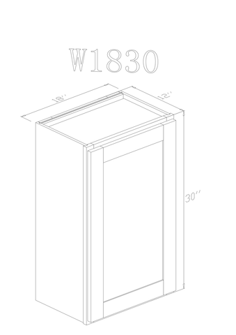 Wall 18" - Modern Grey 18 Inch Wall Cabinet - ZCBuildingSupply