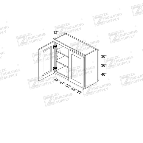 Wall 24" - Hunter Green 24 Inches Wall Cabinet - ZCBuildingSupply