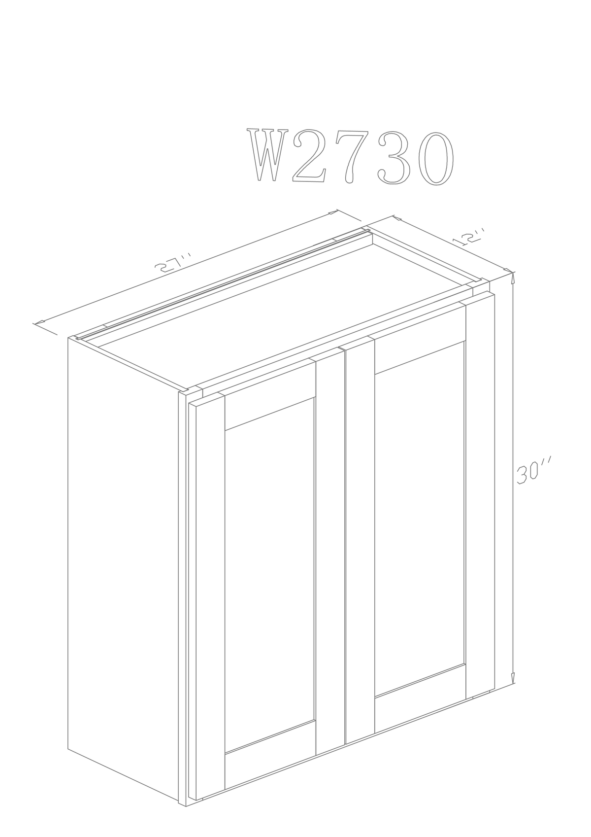 Wall 27" - Natural Shaker 27 Inches Wall Cabinet