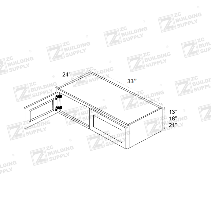 Pure Grey 33 Inches Wall Refrigerator Cabinet(24"D)