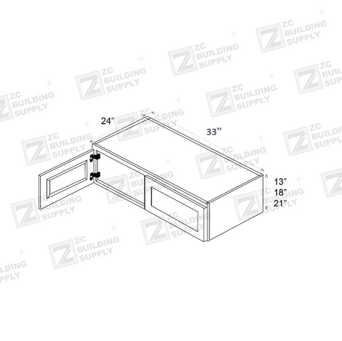 Pure Grey 33 Inches Wall Refrigerator Cabinet(24"D)