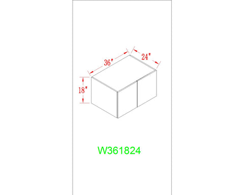 Wall 36" - Light Grain 36 Inch Wall  Refrigerator Cabinet(24"D)