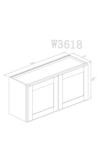 Wall 36" - American Oak 36 Inch Wall Refrigerator Cabinet(12"D)