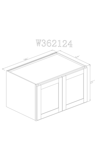 Wall 36" - Cherry 36 Inch Wall  Refrigerator Cabinet(24"D) - ZCBuildingSupply