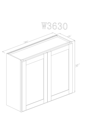 Wall 36" - Natural Shaker 36 Inch Wall Cabinet - ZCBuildingSupply