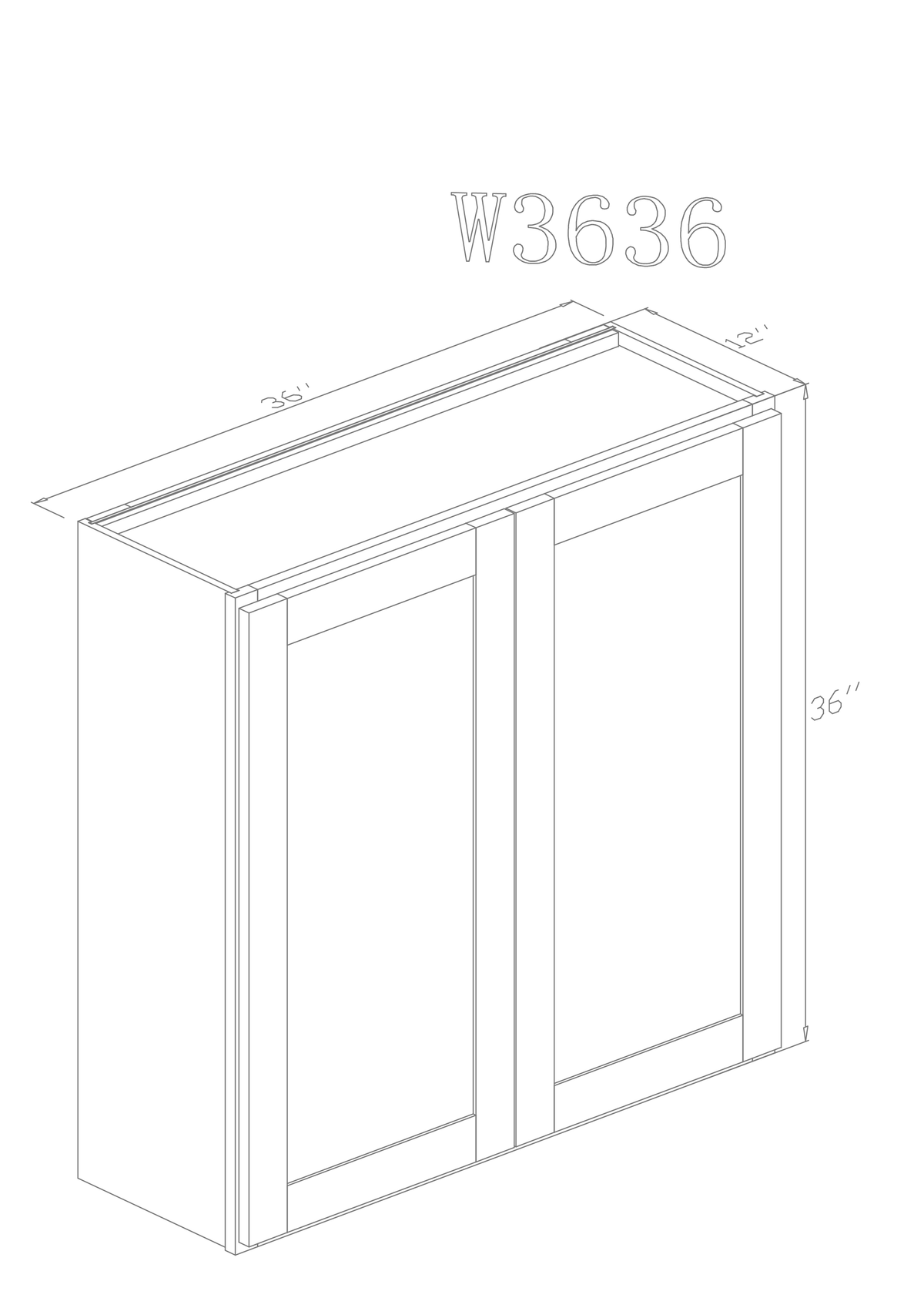 Wall 36" - Cherry 36 Inch Wall Cabinet - ZCBuildingSupply