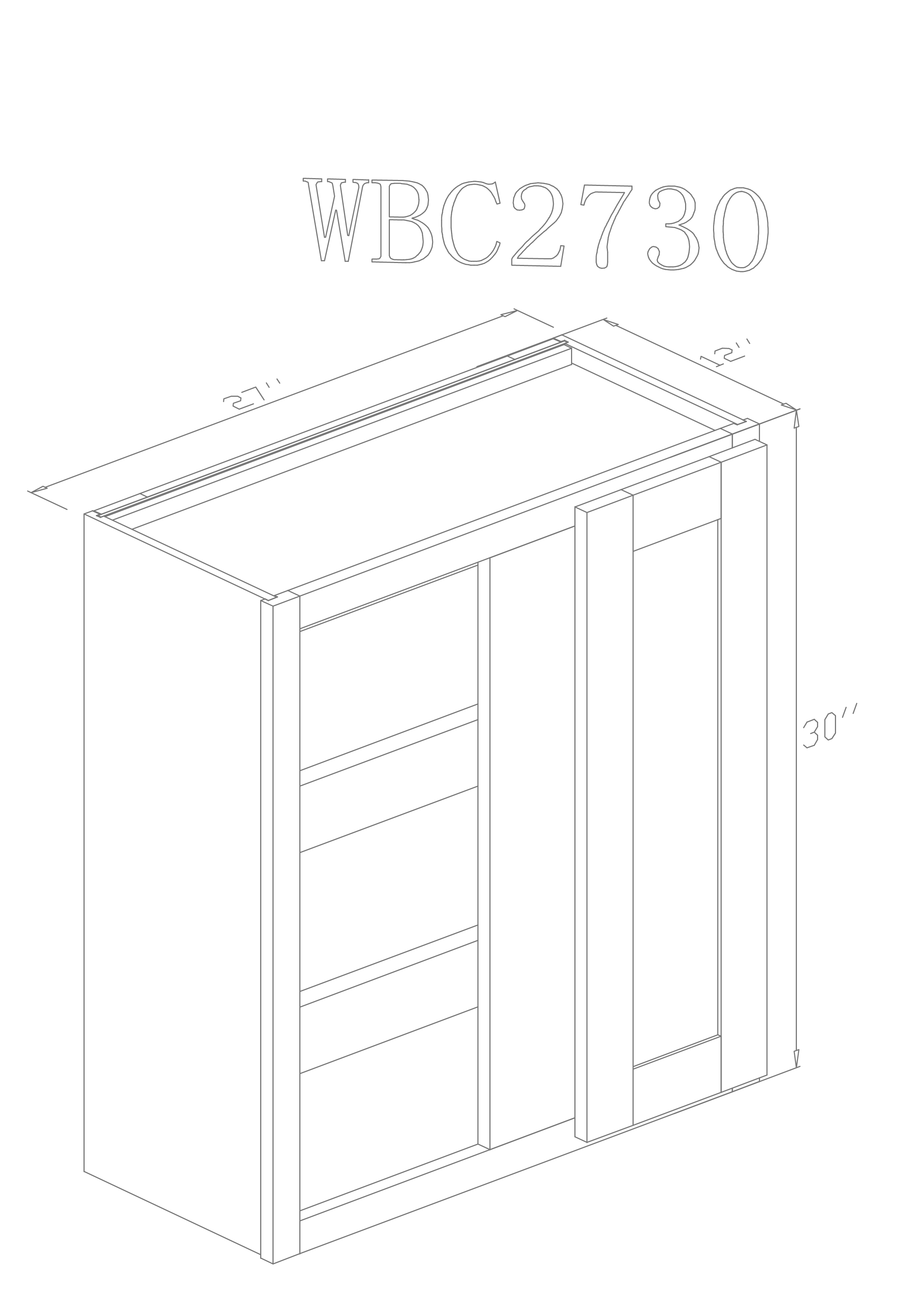 Wall 27" - Modern Grey 27 Inch Wall Blind Cabinet - ZCBuildingSupply