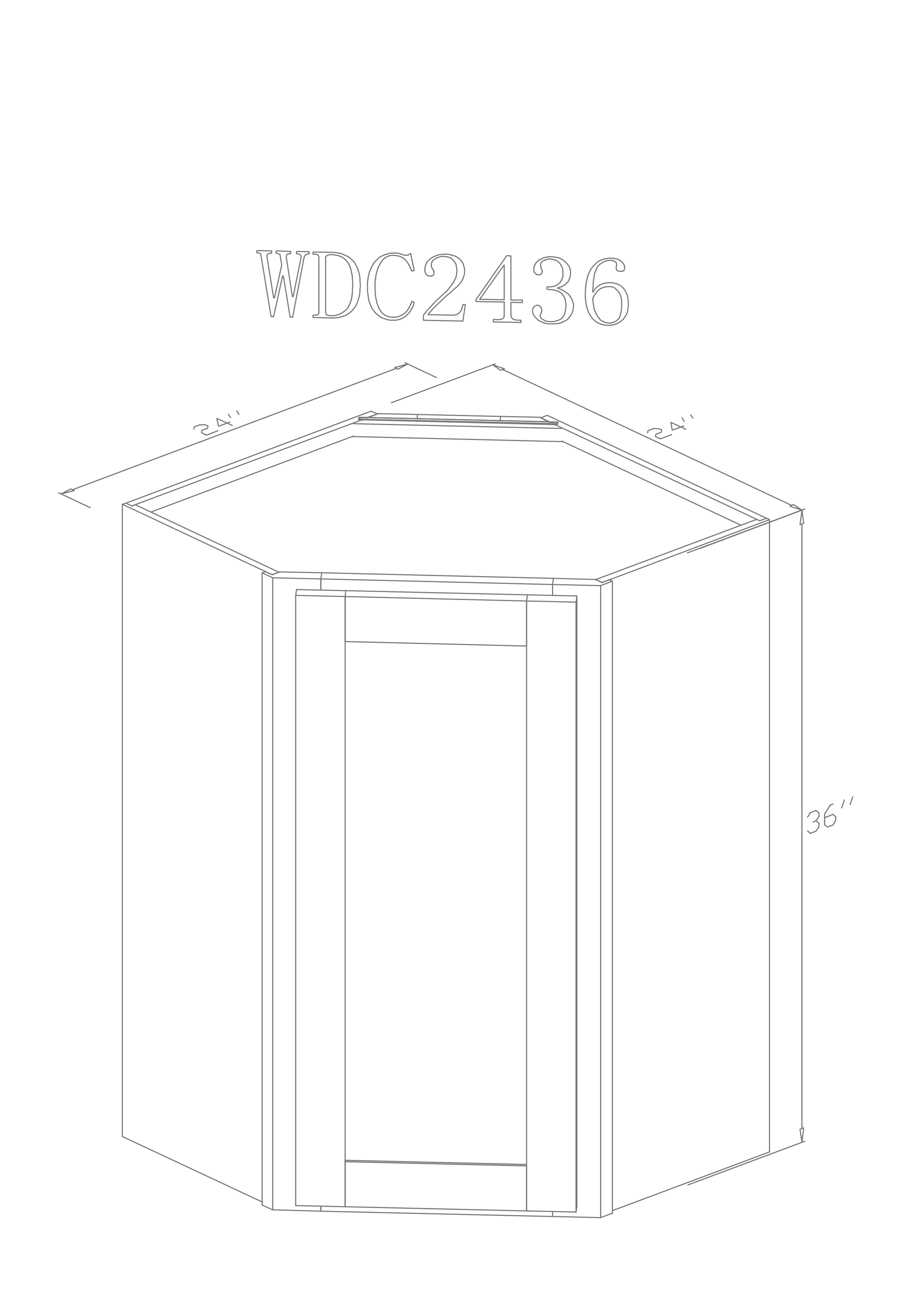 Wall 24" - Modern Grey 24  Inch Wall Corner Cabinet - ZCBuildingSupply