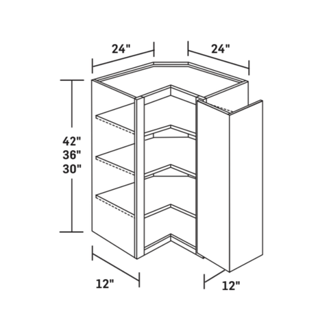 Wall 24" - Natural Shaker 24  Inch Wall Easy Reach Corner Cabinet - ZCBuildingSupply