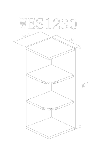 Wall 12" - Natural Shaker 12 Inch Wall Shelf Cabinet - ZCBuildingSupply